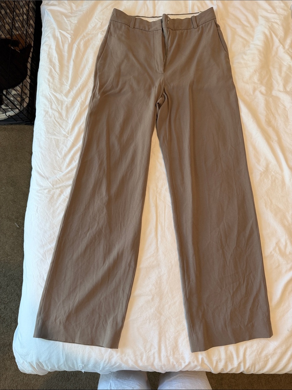 Babaton Taupe High-Waist Tailored Skirt